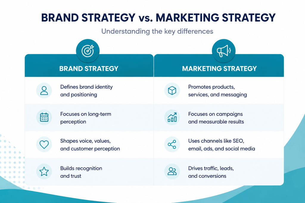 marketing strategy vs brand strategy